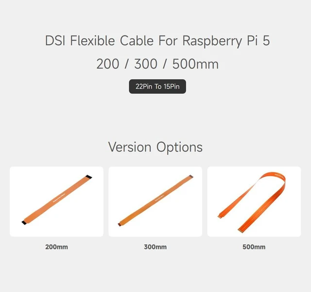 Alt view image 3 of 7 - waveshare 2PCS DSI FPC Flexible Cable for Raspberry Pi 5, 22Pin to 15Pin,Suitable for DSI Display Screens-300mm