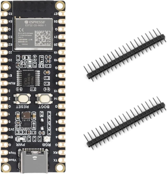 Main image of Waveshare ESP32-C6 Microcontroller, WiFi 6 Development Board, 160MHz Single-Core Processor, ESP32-C6-MINI-1 Module