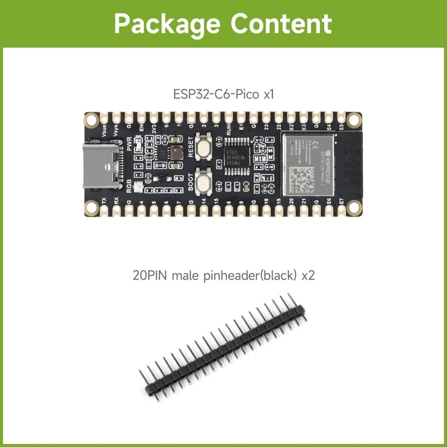 Alt view image 2 of 7 - Waveshare ESP32-C6 Microcontroller, WiFi 6 Development Board, 160MHz Single-Core Processor, ESP32-C6-MINI-1 Module