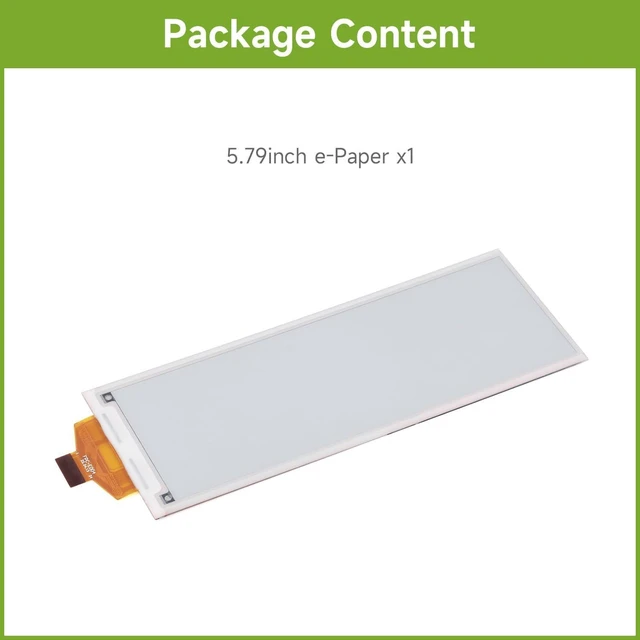 Alt view image 2 of 6 - Waveshare 5.79inch E-Paper Raw Display, Compatible with Raspberry Pi, E-Ink Display, 792x272, Black/White, SPI Communication, Without Driver Board