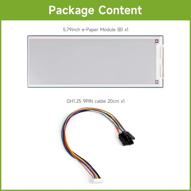 Alt view image 2 of 7 - Waveshare 5.79inch E-Paper Module (B), Compatible with Raspberry Pi 5, E-Ink Display, 792x272, Red/Black/White, SPI Interface