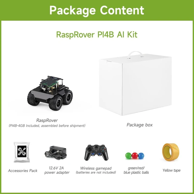 Alt view image 2 of 7 - Waveshare RaspRover Open-Source 4WD AI Robot,Compatible with Raspberry Pi 4B, Dual Controllers, Computer Vision, PI4B-4GB Included