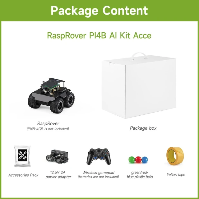 Alt view image 2 of 7 - Waveshare RaspRover Open-Source 4WD AI Robot,Compatible with Raspberry Pi 4B, Dual Controllers, Computer Vision, PI4B-4GB NOT Included