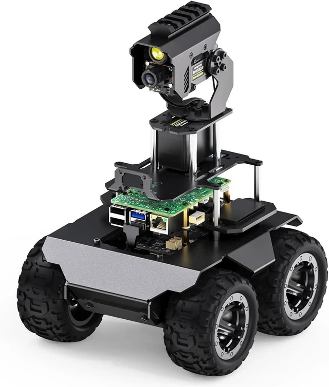 Main image of Waveshare RaspRover Open-Source 4WD AI Robot,Compatible with Raspberry Pi 4B, Dual Controllers, Computer Vision, Comes with Pan-Tilt Module, PI5-4GB Included