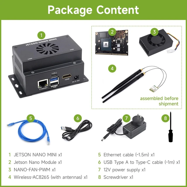 Alt view image 2 of 7 - Waveshare Mini-Computer Based On Jetson Nano Module, Onboard Multiple Peripheral Interfaces, Supports Installing WiFi Or 4G Module, Metal Case, Include Jetson Nano and Cooling Fan