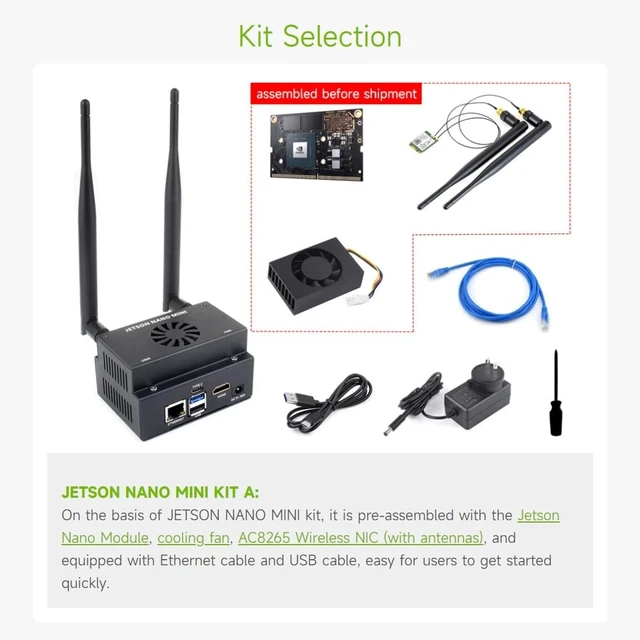 Alt view image 4 of 7 - Waveshare Mini-Computer Based On Jetson Nano Module, Onboard Multiple Peripheral Interfaces, Supports Installing WiFi Or 4G Module, Metal Case, Include Jetson Nano and Cooling Fan
