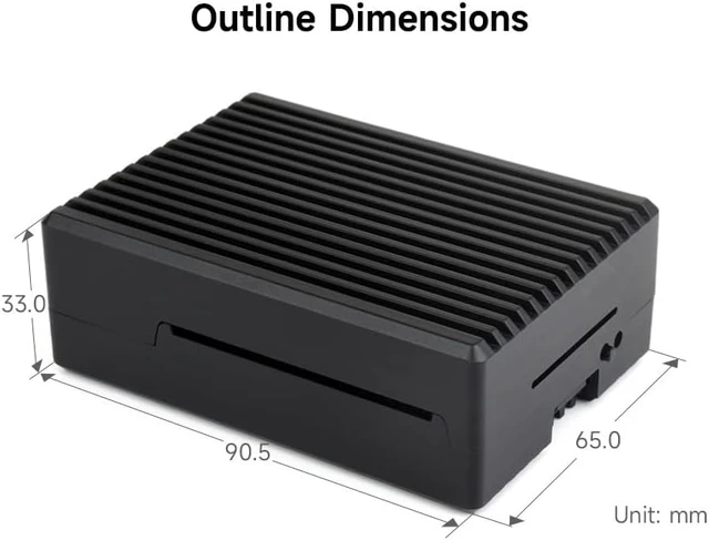 Alt view image 7 of 7 - Waveshare Aluminum Stripe Grooved Case for Raspberry Pi 5, Built-in Cooling Fan and Heatsink Pillars