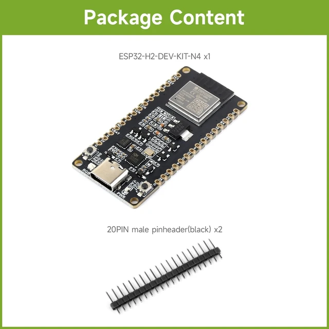 Alt view image 2 of 7 - Waveshare ESP32-H2 Microcontroller, 96MHz Processor, ESP32-H2-MINI-1-N4 Module, Built in 4MB Flash, Supports BLE/Zigbee/Thread Wireless Communication Standard Version