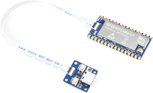 Alt view image 3 of 7 - Waveshare RP2040-LoRa Development Board, Integrates SX1262 RF Chip, Long-Range Communication, LF, Bundle with 2DB Antenna and IPEX 1 to SMA Adapter Cable