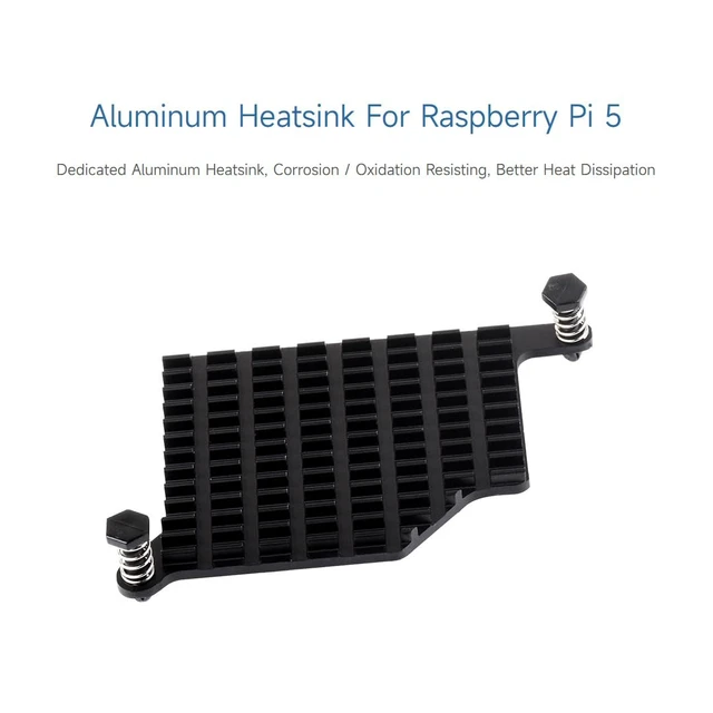 Alt view image 3 of 6 - Waveshare Aluminum Heatsink for Raspberry Pi 5, with Thermal Pads and Spring-Loaded Push Pins