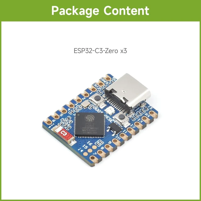 Alt view image 2 of 7 - Waveshare 3PCS ESP32-C3 Mini Development Board, Based On ESP32-C3FN4 Single-Core Processor, 160MHz Running Frequency, 2.4GHz Wi-Fi & BLE 5
