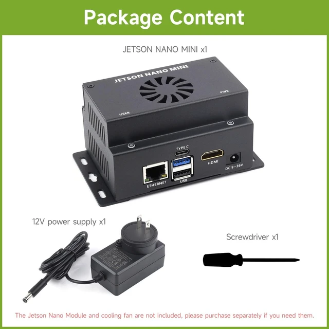 Alt view image 2 of 7 - Waveshare Mini-Computer Based On Jetson Nano Module (NOT Included), Onboard Multiple Peripheral Interfaces, Supports Installing WiFi Or 4G Module, Metal Case