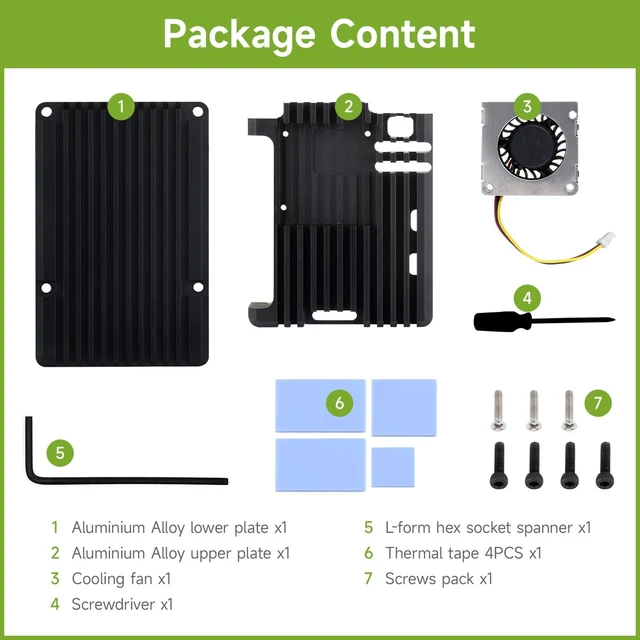 Alt view image 2 of 7 - Waveshare Aluminium Alloy Case (H) for Raspberry Pi 5, with Temperature-Controlled Blower Fan, Faster Heat Dissipation, More Durable