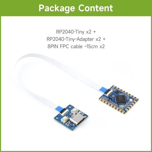 Alt view image 2 of 7 - 2PCS Waveshare RP2040-Tiny Development Board, Raspberry Pi Microcontroller Development Board, Based On Official RP2040 Dual Core Processor, with USB Port Adapter