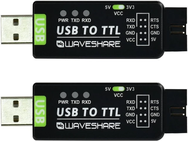 Main image of waveshare Industrial USB to TTL Converter with Original FT232RNL Onboard and Multi Protection Circuits Support Multi Systems Support Win7/8/8.1/10/11, Mac, Linux, Android, Wince-2PCS