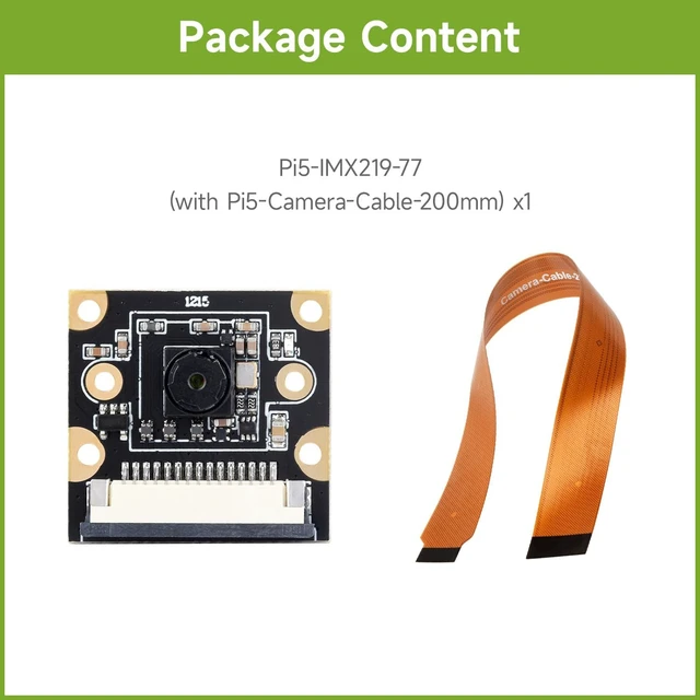 Alt view image 2 of 6 - Waveshare IMX219 Camera Module, Compatible with Raspberry Pi 5, 8MP, MIPI-CSI Interface, 79.3°FOV, Comes with Pi5 CSI Flexible Cable 200mm, 3280×2464 Resolution