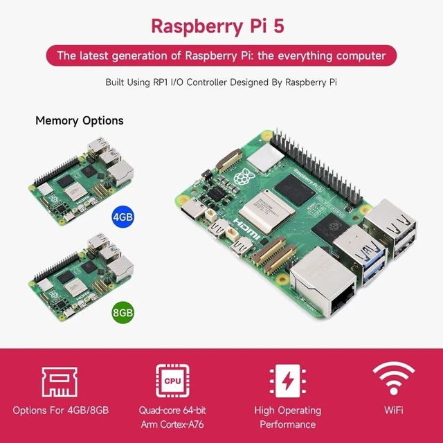 Alt view image 3 of 7 - Waveshare Display Kit, Compatible with Raspberry Pi 5, Bundle with Raspberry Pi 5 4GB, 7inch LCD Cooler, 64GB TF Card, Cable and so on (11 Items)