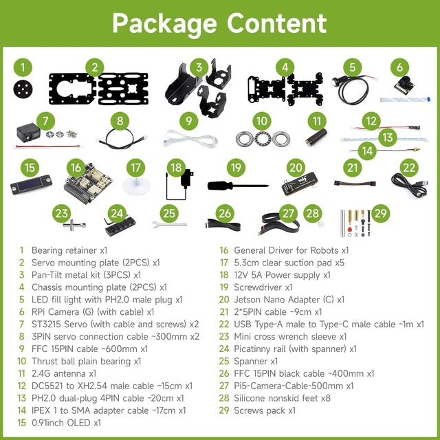 Alt view image 2 of 7 - Waveshare 360° Omnidirectional High-Torque 2-Axis Expandable Pan-Tilt Camera Module, Compatible with Raspberry Pi 4B / 5, Driven By Serial Bus Servos, Based On General Driver Board for Robots