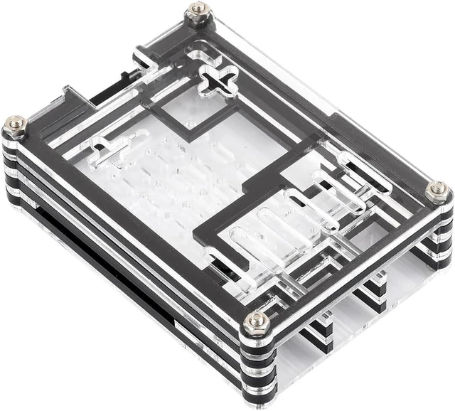 Main image of Waveshare Transparent and Black Acrylic Case for Raspberry Pi 5, Supports Installing Official Active Cooler