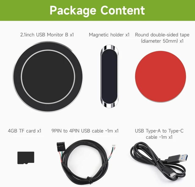Alt view image 2 of 7 - waveshare 2.1inch Round LCD Display, CPU/GPU Cooler, Black