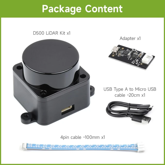 Alt view image 2 of 7 - Waveshare D500 Developer Kit, DTOF Laser Ranging Sensor, 360° Omni-Directional Lidar, UART Bus