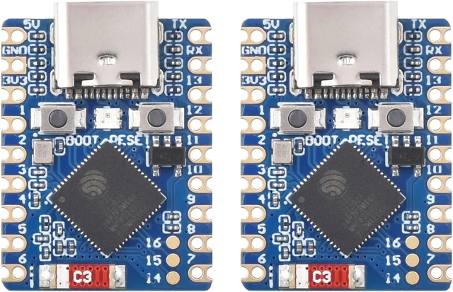 Main image of 2PCS Waveshare ESP32-C3 Mini Development Board, Based On ESP32-C3FN4 Single-Core Processor, 160MHz Running Frequency, 2.4GHz Wi-Fi & Bluetooth 5