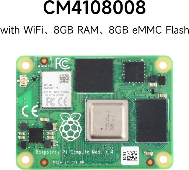 Alt view image 2 of 7 - Waveshare Pi Compute Module 4 Comes with an Official Raspberry Pi CM4108008 (with Wireless, 8GB RAM, 8GB eMMC Flash), an Antenna Kit and a HEATSINK. (3 Items)