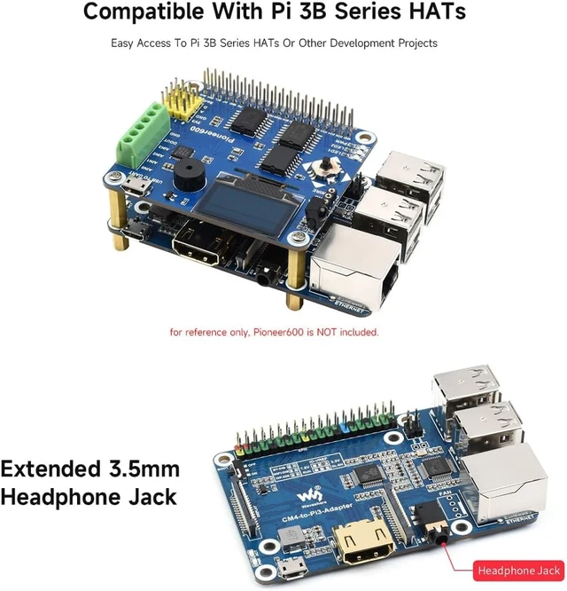 Alt view image 7 of 7 - Waveshare CM4 to 3B Adapter B, Alternative Solution for Raspberry Pi 3 Model B/B+