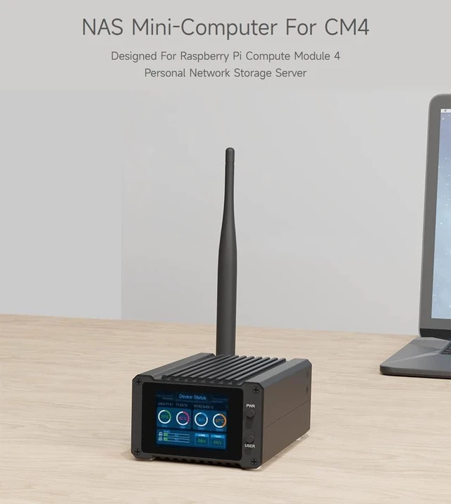 Alt view image 3 of 7 - Waveshare Network Attached Storage(NAS) All-in-One Mini-Computer for Raspberry Pi Compute Module 4, with CM4102032 Included (Assembled)