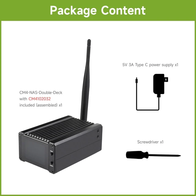 Alt view image 2 of 7 - Waveshare Network Attached Storage(NAS) All-in-One Mini-Computer for Raspberry Pi Compute Module 4, with CM4102032 Included (Assembled)