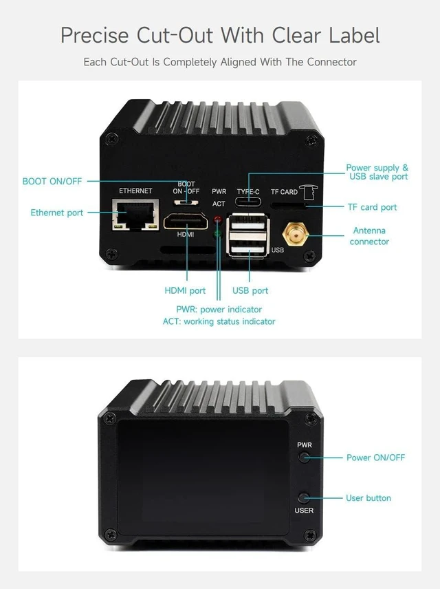 Alt view image 6 of 7 - Waveshare Network Attached Storage(NAS) All-in-One Mini-Computer for Raspberry Pi Compute Module 4, with CM4102032 Included (Assembled)