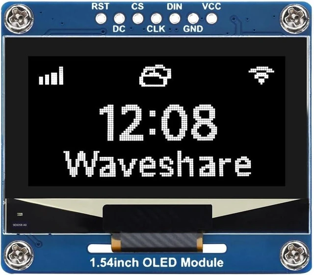 Main image of Waveshare 1.54inch OLED Display Module, 128×64 Resolution, SPI / I2C Communication, White Display Color