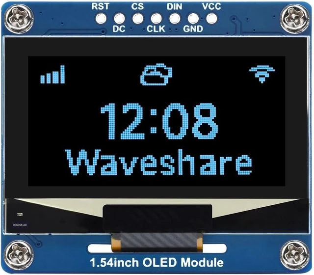 Main image of Waveshare 1.54inch OLED Display Module, 128×64 Resolution, SPI / I2C Communication, Blue Display Color