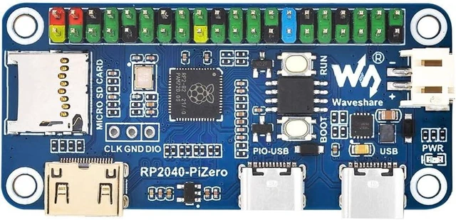 Main image of Waveshare RP2040-PiZero Development Board, Based On The Raspberry Pi RP2040 Dual-Core Processor, 264KB Static Random and 16MB Onboard Flash Memory, Compatible with Raspberry Pi 40PIN GPIO Header