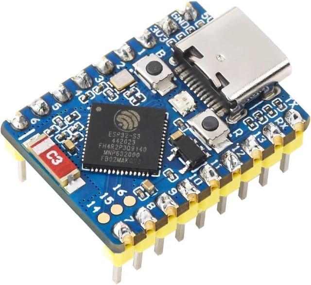 Main image of Waveshare ESP32-S3 Mini Development Board, Based On ESP32-S3FH4R2 Dual-Core Processor, 240MHz Running Frequency, 2.4GHz Wi-Fi & Bluetooth 5, with Pre-soldered Header