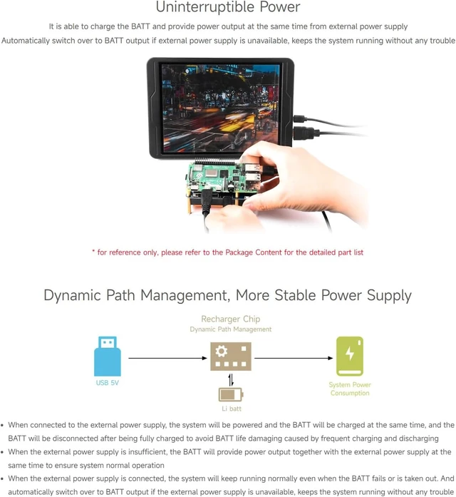 Alt view image 5 of 7 - Waveshare UPS HAT (D) for Raspberry Pi, Supports 21700 Li Battery (NOT Included), 5V Uninterruptible Power Supply, Pogo Pins Connector, Supports Charging and Power Output At The Same Time