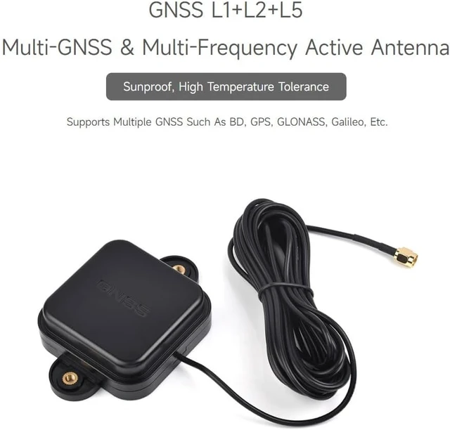 Alt view image 3 of 6 - Waveshare GNSS L1+L2+L5 Multi-GNSS Active Antenna, SMA-J Connector, Sunproof IP67 Waterproof, High Temp Tolerance