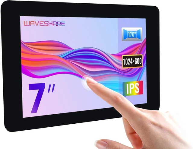 Main image of waveshare 7inch Capacitive Touch IPS Display, 1024 x 600 Resolution, DSI Interface, Supports Up to 5-Point Capacitive Touch