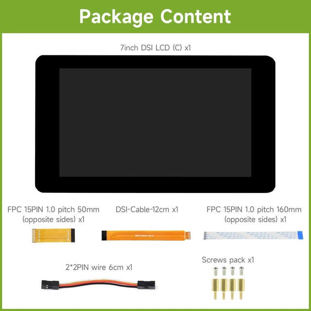 Alt view image 2 of 6 - Waveshare 7inch Capacitive Touch IPS Display Compatible with Raspberry Pi 5/4B/3B+/3A+/CM3+/4 1024×600 Resolution DSI Interface