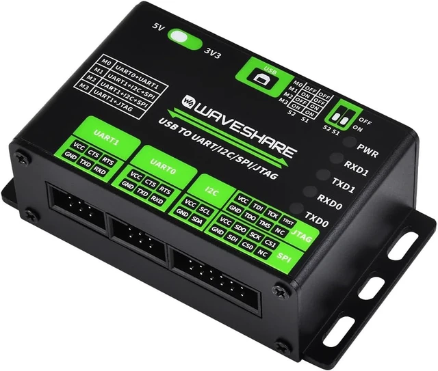 Main image of waveshare USB to UART/I2C/SPI/JTAG Converter, Supports Multiple Interfaces, Compatible with 3.3V and 5V, Multiple Systems Support, Support Linux (Only for Raspberry Pi)