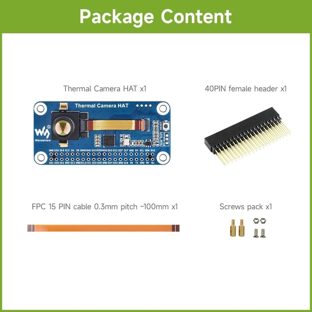 Alt view image 2 of 7 - Waveshare Long-Wave IR Thermal Imaging Camera Module, 80×62 Pixels, 45°FOV, Available with 40PIN GPIO Header