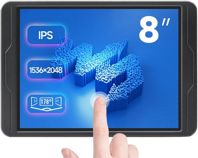 Main image of waveshare 8inch Touch Display, 1536×2048 Resolution, Supports Windows 11/10 / 8.1/8 / 7, 10-Point Touch, No Driver Required, IPS, High Compatibility