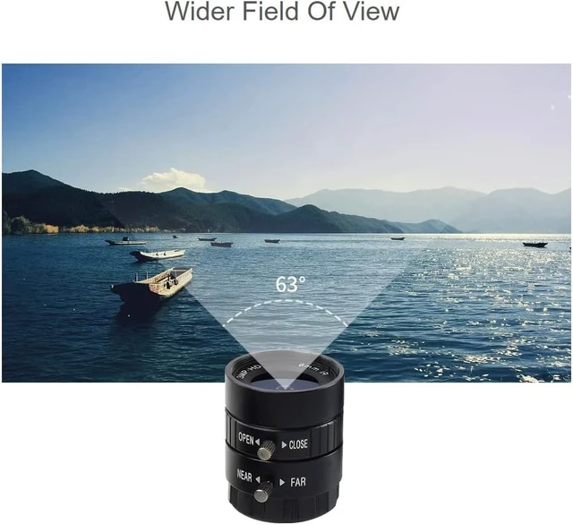 Alt view image 4 of 7 - Waveshare 6mm Wide Angle Lens for Pi, 6mm Focal Length, 63° Field Angle, CS-Mount, Compatible with Raspberry Pi Camera