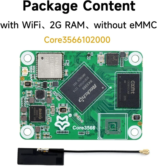 Alt view image 2 of 7 - Waveshare Core3566 Module, Rockchip RK3566 Quad-Core Processor, Compatible with Raspberry Pi CM4, with Wireless 2GB RAM, 0GB eMMC Flash (Lite)