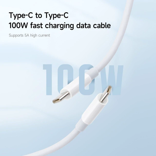 Alt view image 3 of 7 - Type-C to Type-C 100W Fast Charging Data Cable, 1m Cable Length, Supports 5A High Current, Supports Simultaneous Charging and Data Transmission, Built in E-Marker Chip