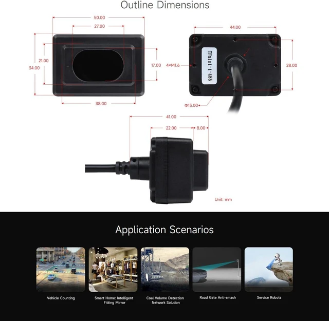 Alt view image 7 of 7 - Waveshare TFmini Plus Laser Ranging Sensor, 12m Ranging Distance, High Frame Rate, Small Blind Zone, High Accuracy