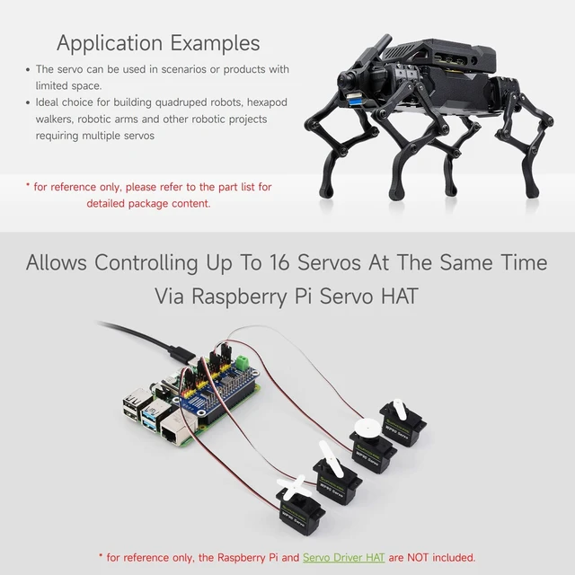 Alt view image 4 of 7 - Waveshare High-Reliability 180° Copper Gear Digital Servo, 2.3kg.Cm Large Torque, Compact Size & Lightweight