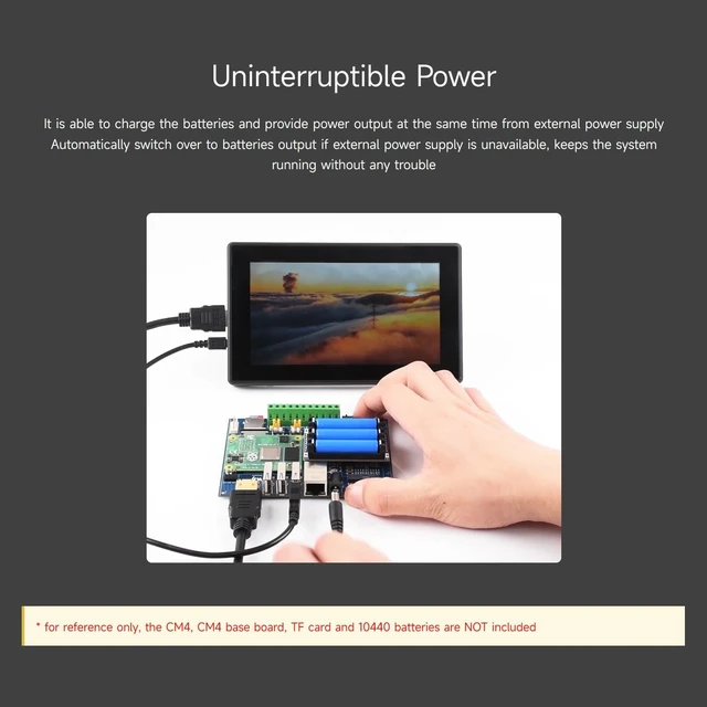 Alt view image 4 of 7 - Waveshare Mini Uninterruptible Power Supply Module, Supports Charging and Power Output at The Same Time, 5V 2.5A Output