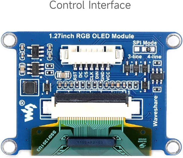 Alt view image 5 of 7 - Waveshare 1.27inch RGB OLED Display Module, 128×96 Resolution, 262K Colors, SPI Interface