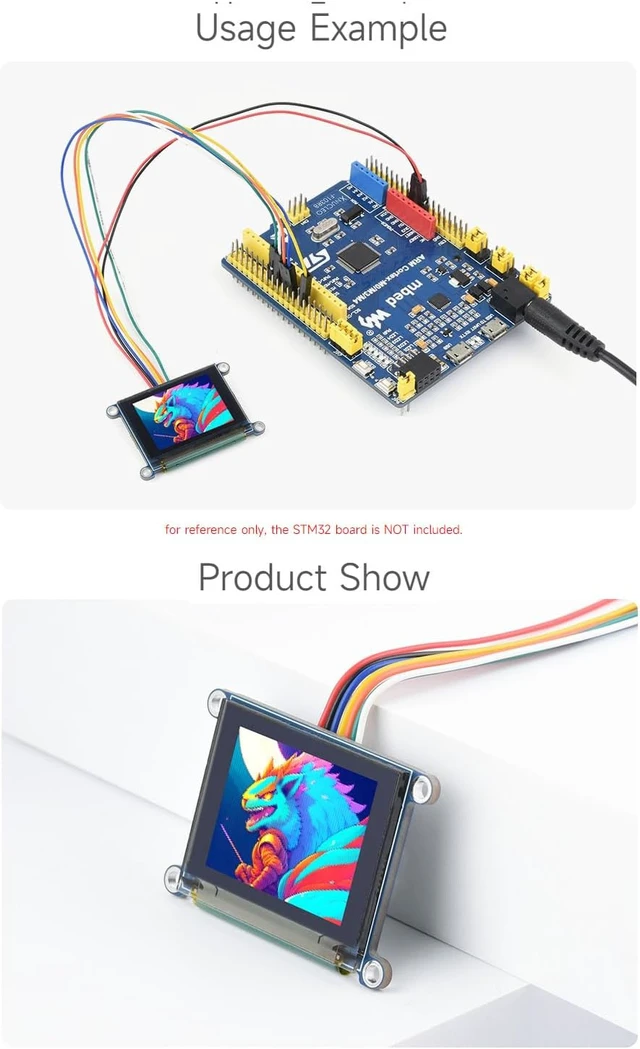 Alt view image 7 of 7 - Waveshare 1.27inch RGB OLED Display Module, 128×96 Resolution, 262K Colors, SPI Interface